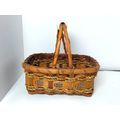 Small Apple Basket w/ Porcelain Handle - Rope W...