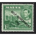 Malta Verdala Palace 1d green 'SELF-GOVERNMENT'...