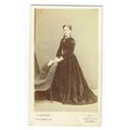 Victorian cdv photo young woman dark frock stan...