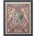 KUT 1935 SG110 1c Black & Red-Brown Mounted Min...
