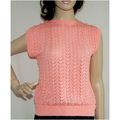 Womens Vintage 1970 1980 Hand Made Peach Sleeve...