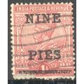 India 1921- SG O97 - KGV surcharge Nine Pies on...