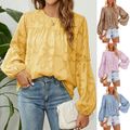 Chiffon Jacquard Floral Texture Lantern Sleeve ...