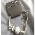 Madison & Co Leather Bracelet Beaded Stretch St...