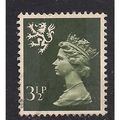 Great Britain Scotland QEII 1974 3½p Olive Grey...
