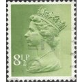 GB, Queen Elizabeth Machin, apple green 1975, 8½p