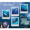 MOZAMBIQUE 2014 SHEET MNH SHARKS TIBURONES REQU...