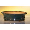 "Dark Moss Green Ceramic Bonsai Pot - Oval 9.75...