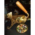 Vintage Israeli Brass Wine Bottle Pourer Holder...