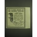 1949 Rogers Peet Cuff Links Ad - The Classic Masks of The Ancient Theatre