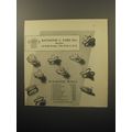1951 Raymond C. Yard Jewelry Ad - Diamond Rings