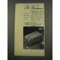 1956 St. Thomas Light Weight Travel Kit Ad - For the man who travels light