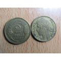 France Republic 1936 2 Francs Coin