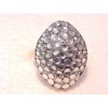 Glam Fashion Ring Clear Colors Silver Adjustabl...