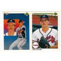 Lot of Two 1990 Upper Deck John Smoltz cards #8...
