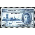 Gambia KGVI 1946 Victory Peace 3d Blue Unmounte...