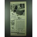 1931 Hauserman Partitions Ad - Wouldn't Build I...