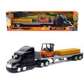 Peterbilt 387 Truck with Flatbed Trailer Black ...