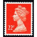 X1016 22p Bright Orange-red LITHO QUESTA Unmoun...
