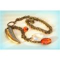 Pre Loved Bronze Bracelet Necklace Crystal Styl...