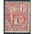 St Vincent 1907 SG95 1d Carmine Mounted Mint ... .