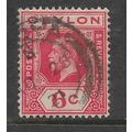 CEYLON 1919 6c SCARLET SG 309 FINE USED