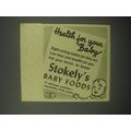 1940 Stokely's Baby Foods Ad