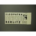 1952 Berlitz School of Languages Ad - Cleopatra