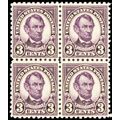 584, Mint VF NH 3¢ Lincoln Block of Four Stamps...
