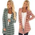 Women's Casual Long Sleeve Striped Knit Cardigan