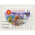 SINGAPORE 1997 ASEAN 30 YEARS $1 USED