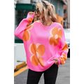 Flower Pattern Slouchy Sweater