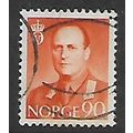 NORWAY 1958 KING OLAV V 90 ORE ORANGE SG484 FIN...