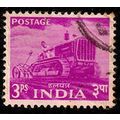 India 1955 Five Year Plan Tractor 3p Used Stamp