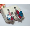Estate 2Sided Butterfly w/Red &Blue Enamel Ster...
