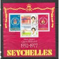 SEYCHELLES 1977 SILVER JUBILEE MINATURE SHEET 4...