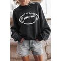 Black Rugby game day Graphic Pullover Sweatshirt