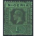 Nigeria 1924 SG26 1/- Black/Emerald Fine Used ....