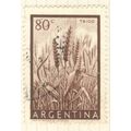 Argentina stamps 1954 - 80c brown - Trigo - used