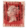 QUEEN VICTORIA FINE USED 1d. RED STAMP PLATE 84...