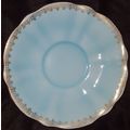 Queen Anne Light Blue Saucer Gold Trim Scallope...