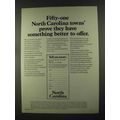 1972 North Carolina Governor's Award Ad - Towns