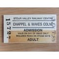 Stour Valley Railway Chappel Wakes & Colne Adul...