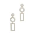 New Cut Out Rectangular Shape Post Drop Earrings