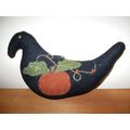 Handmade Hanging Fabric Blackbird With Autumn P...