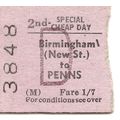 B.T.C. Edmondson Ticket - Birmingham New Street...