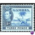 Gambia KGVI 1938 3d Light Blue & Grey Blue Moun...