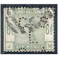 1883 SG194 6d Dull Green Good Used PERFIN "CSL".