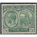 St Kitts Nevis 1921 SG37 1/2d Blue-Green Mounte...
