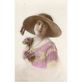 CARTE POSTALE - MODE - FEMME A CHAPEAU - REF 109